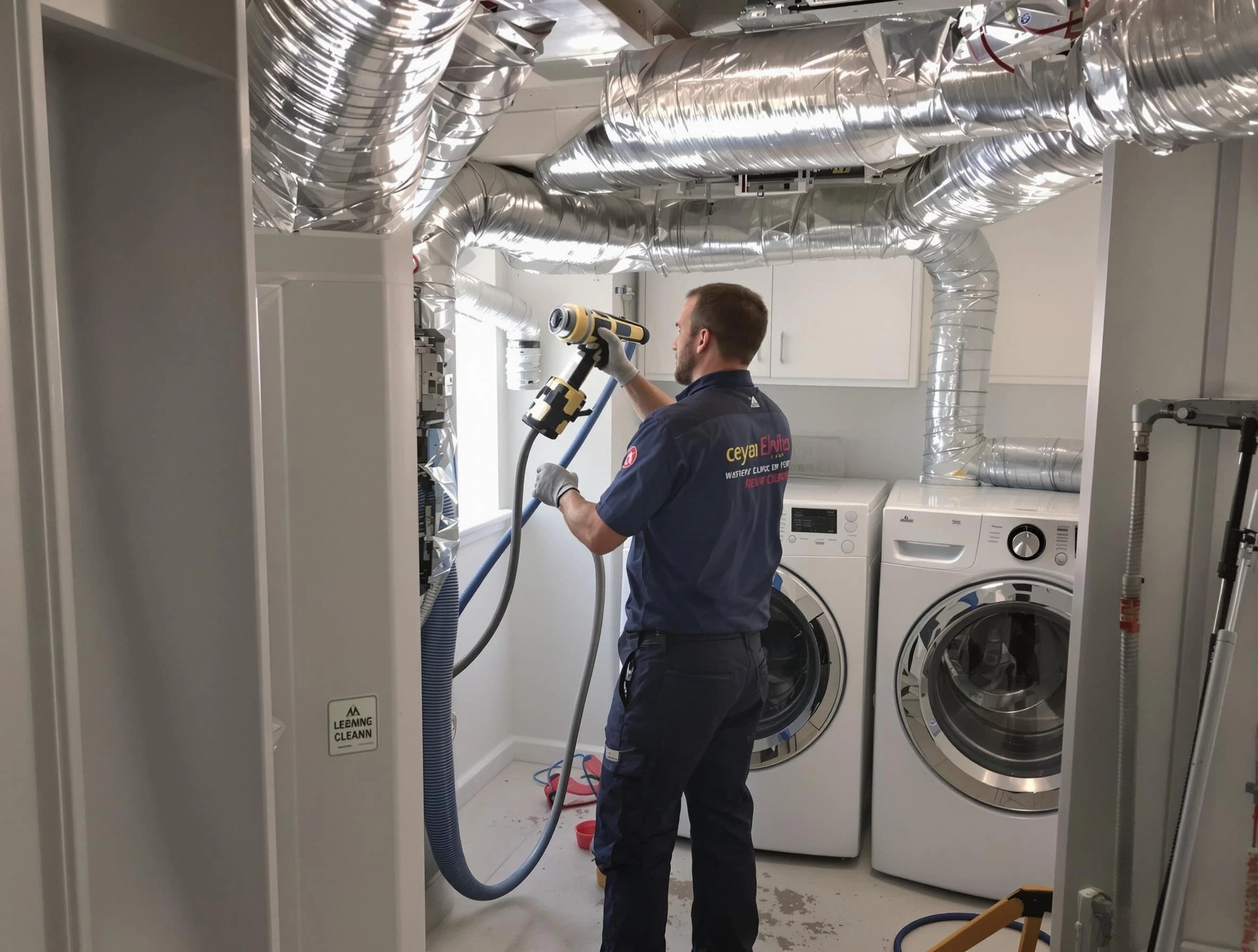 New Sewickley Dryer Vent Cleaning specialist using advanced equipment for thorough duct cleaning in New Sewickley