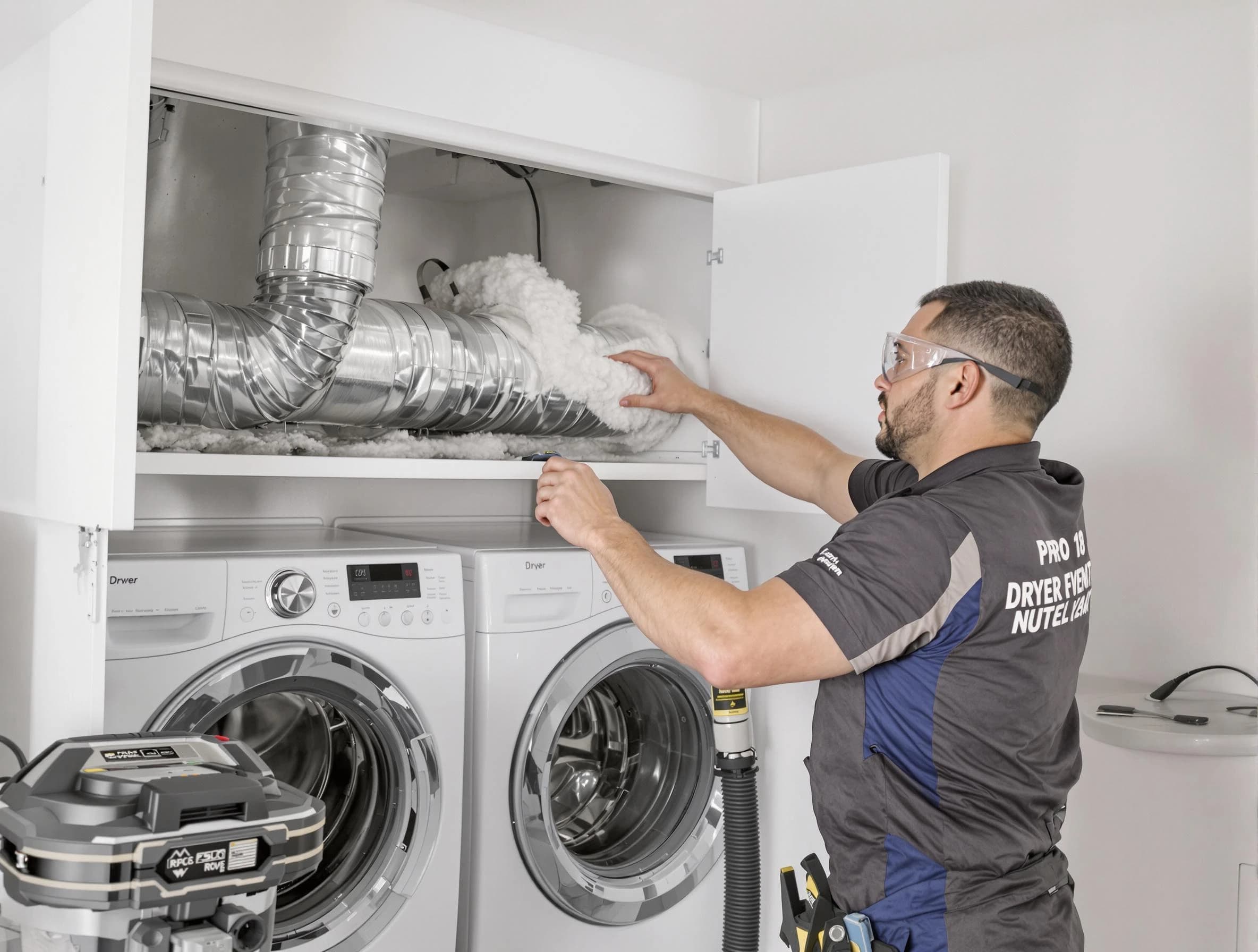 New Sewickley Dryer Vent Cleaning certified technician performing specialized gas dryer vent cleaning in New Sewickley
