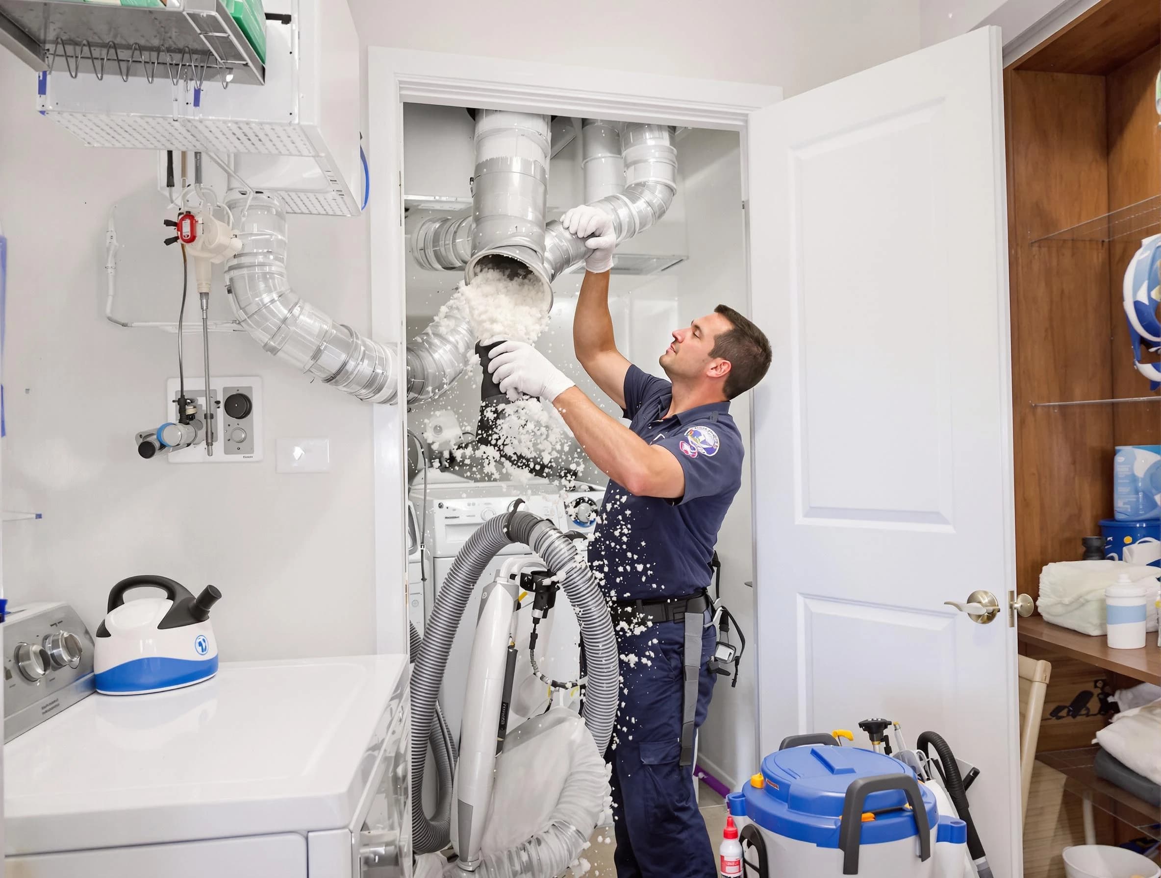 New Sewickley Dryer Vent Cleaning technician delivering thorough residential dryer vent cleaning service in New Sewickley